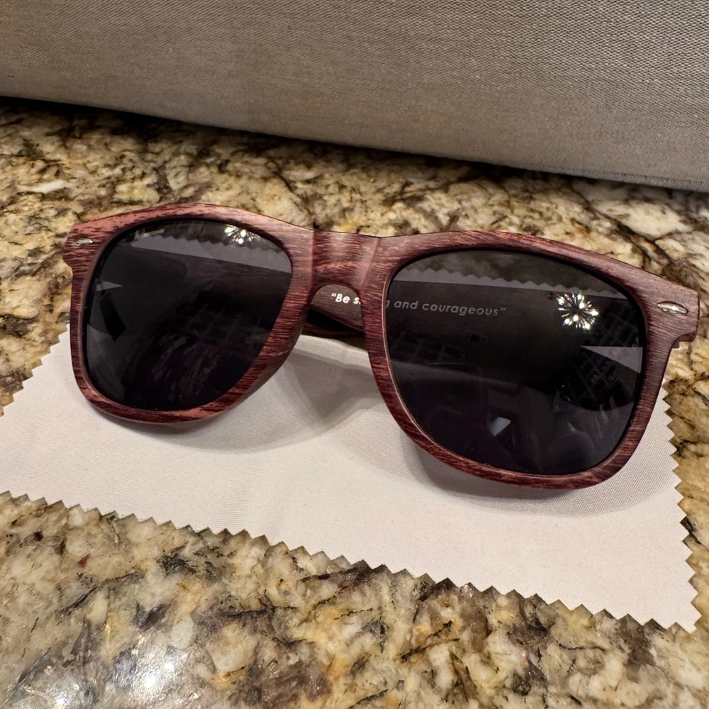 Wooden Frame Sunglasses with Dark Lenses